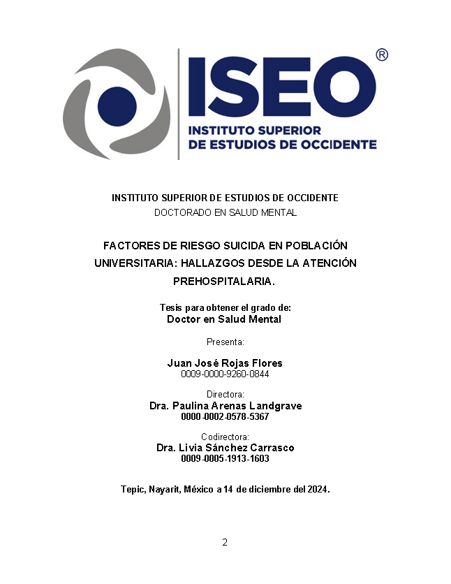 Factores de Riesgo Suicida en Población Universitaria: Hallazgos desde la Atención Prehospitalaria